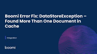 Boomi Error Fix: DataStoreException – Found More Than One Document in Cache