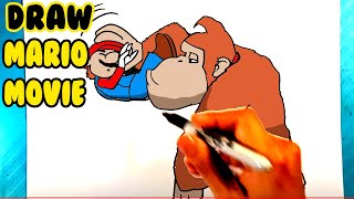 How to Draw MARIO MOVIE - Donkey Kong vs Mario