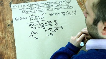 KS - Solve simultaneous equations where the second unknowns are unequal and have different signs.