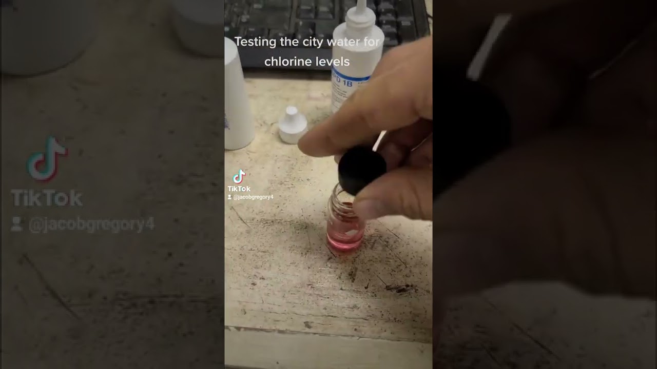 testing the water for chlorine levels