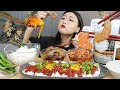 MUKBANG) 숟가락으로 퍽퍽 퍼먹는 연어장 새우장 순살게장😋 장먹방 MARINATED SHRIMP, SALMON and CRAB REAL SOUND EATING SHOW