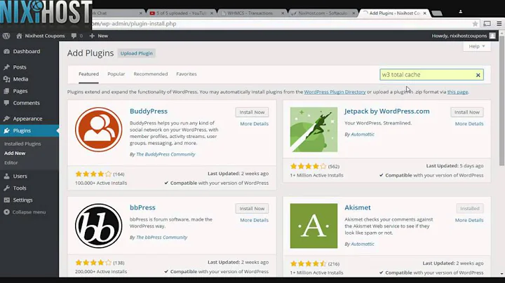 Installing W3 Total Cache in WordPress