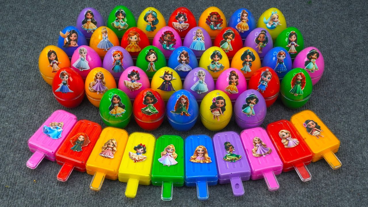 Looking For Disney Princess Clay With Slime Coloring: Elsa, Anna, Belle, Rapunzel Satisfying ASMR💖