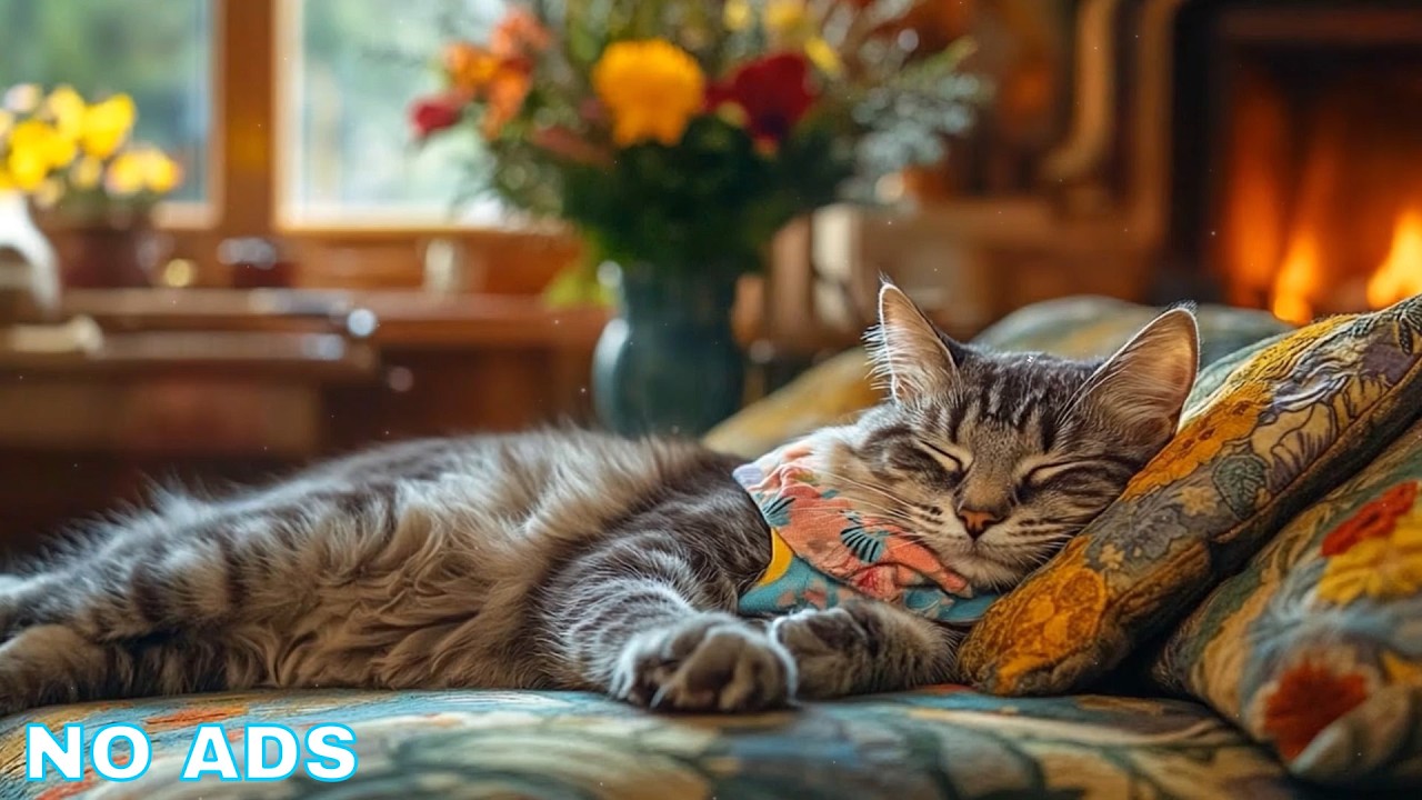 Cat Sleep Music 🌌 Relaxing Music For Cats & Cozy Background Harmony For Cat Comfort NO ADS