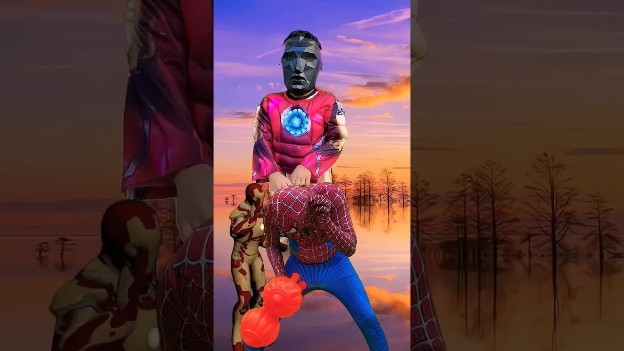 Spider-Man fixing his mask 😷 