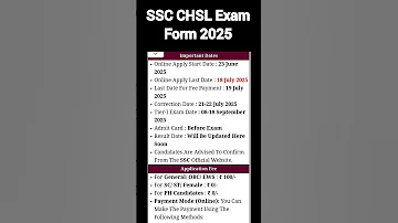 SSC CHSL Exam Form 2025 Out SSC CHSL SSC CHSL MTS CGL 2025 Chsl 