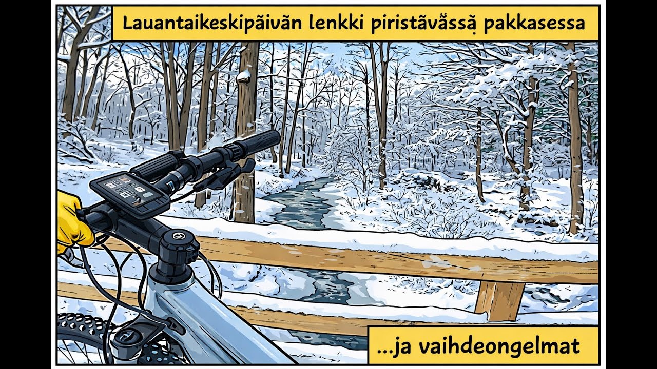 Lauantaikeskipäivän pikalenkki pirteässä pakkasessa ketjuongelmien siivittämänä