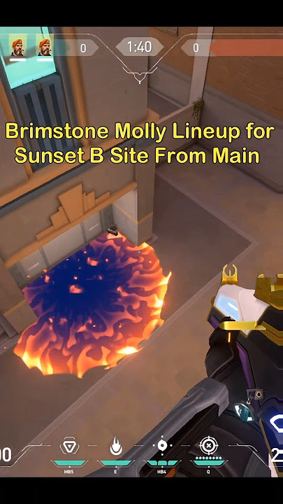 100% Perfect Brimstone Molly| Sunset B Site #valorant #brimstone #lineups #sunsetmap #valorantshorts