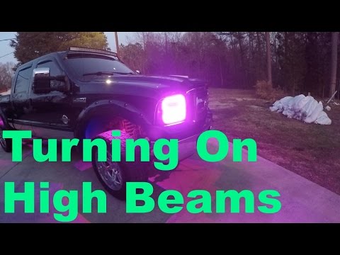 Ford F250 Headlights with LED Halos Installed