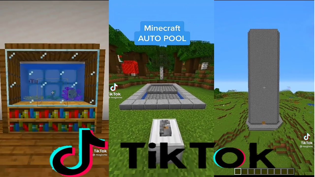 hacks decorations constructions TIK TOK MINECRAFT COMPILATION - YouTube