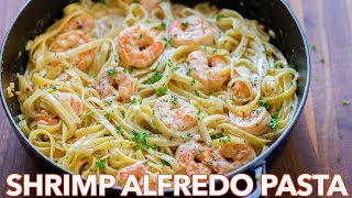 How To Make Creamy Shrimp Alfredo Pasta - 30 Minute Meal image