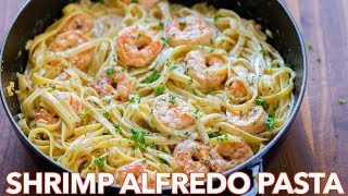 How To Make Creamy Shrimp Alfredo Pasta - 30 Minute Meal screenshot 4