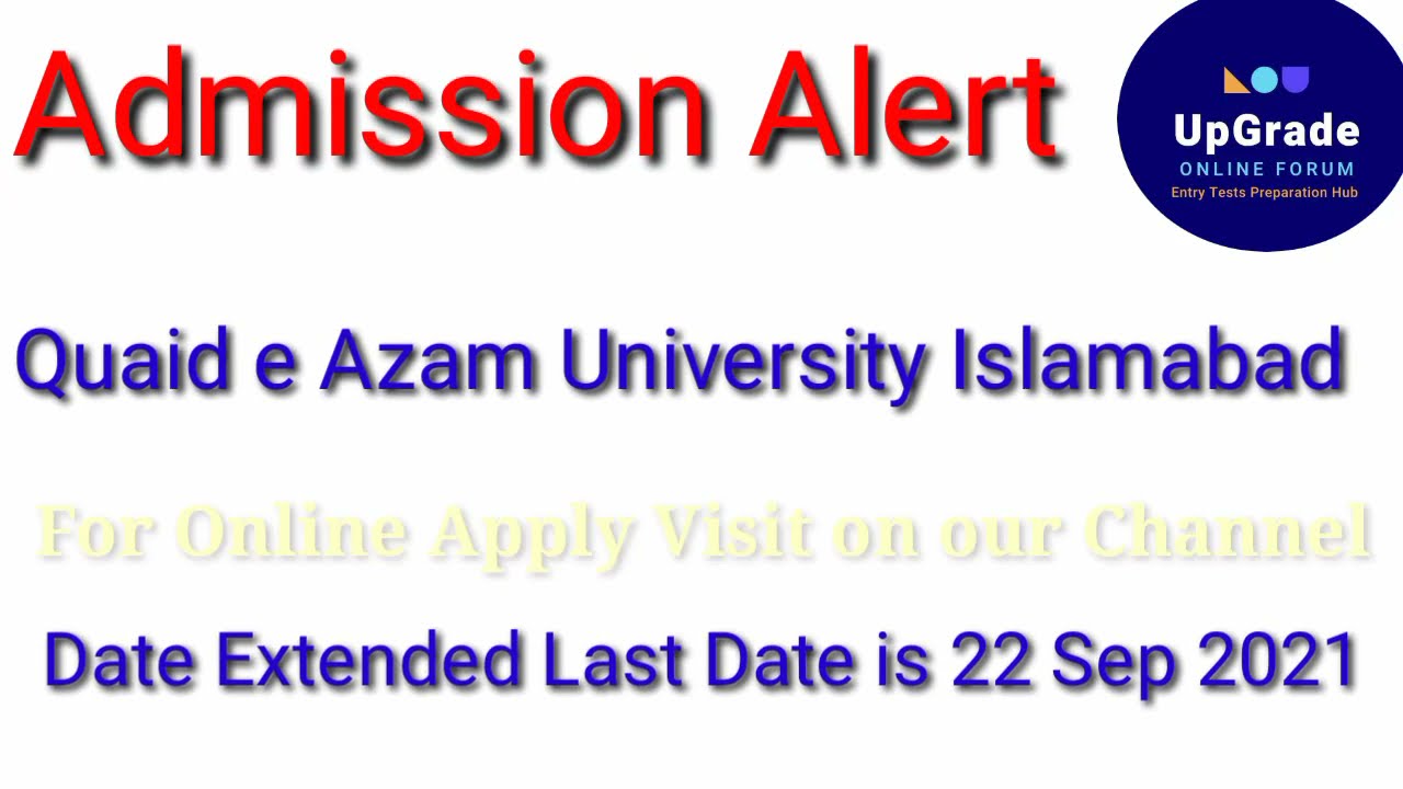 Quaid e Azam University Islamabad Admission 2021|| how to online apply in QAU 2021|| Date Extended