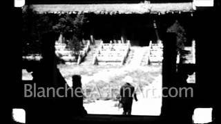 1920s Film of China: Interior courtyards of Ming Tombs near Beijing