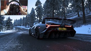 Lamborghini Veneno on a Snowy Road - Forza Horizon 4 | Thrustmaster T300RS gameplay