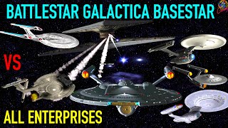 All Enterprises VS Battlestar Galactica Cylon BASESTAR - Star Trek Starship Battles