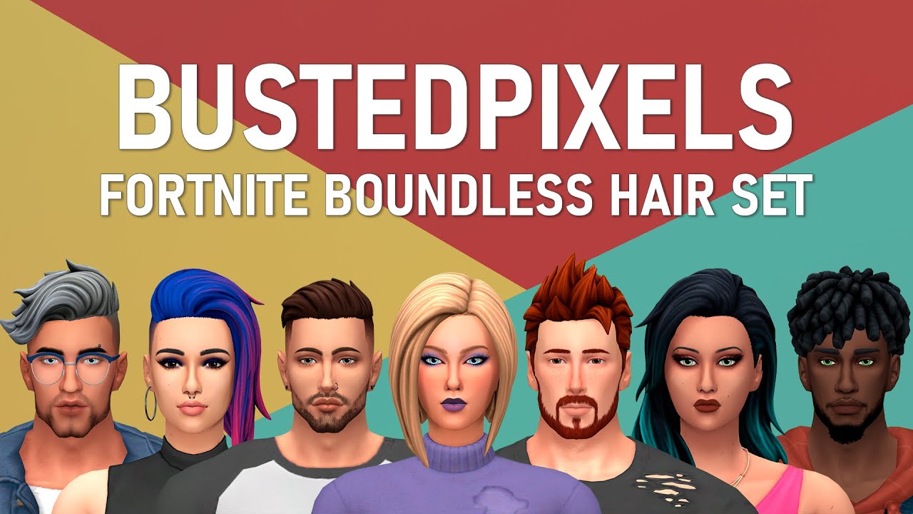 The Sims 4 Fortnite Boundless Hair Set by BustedPixels YouTube