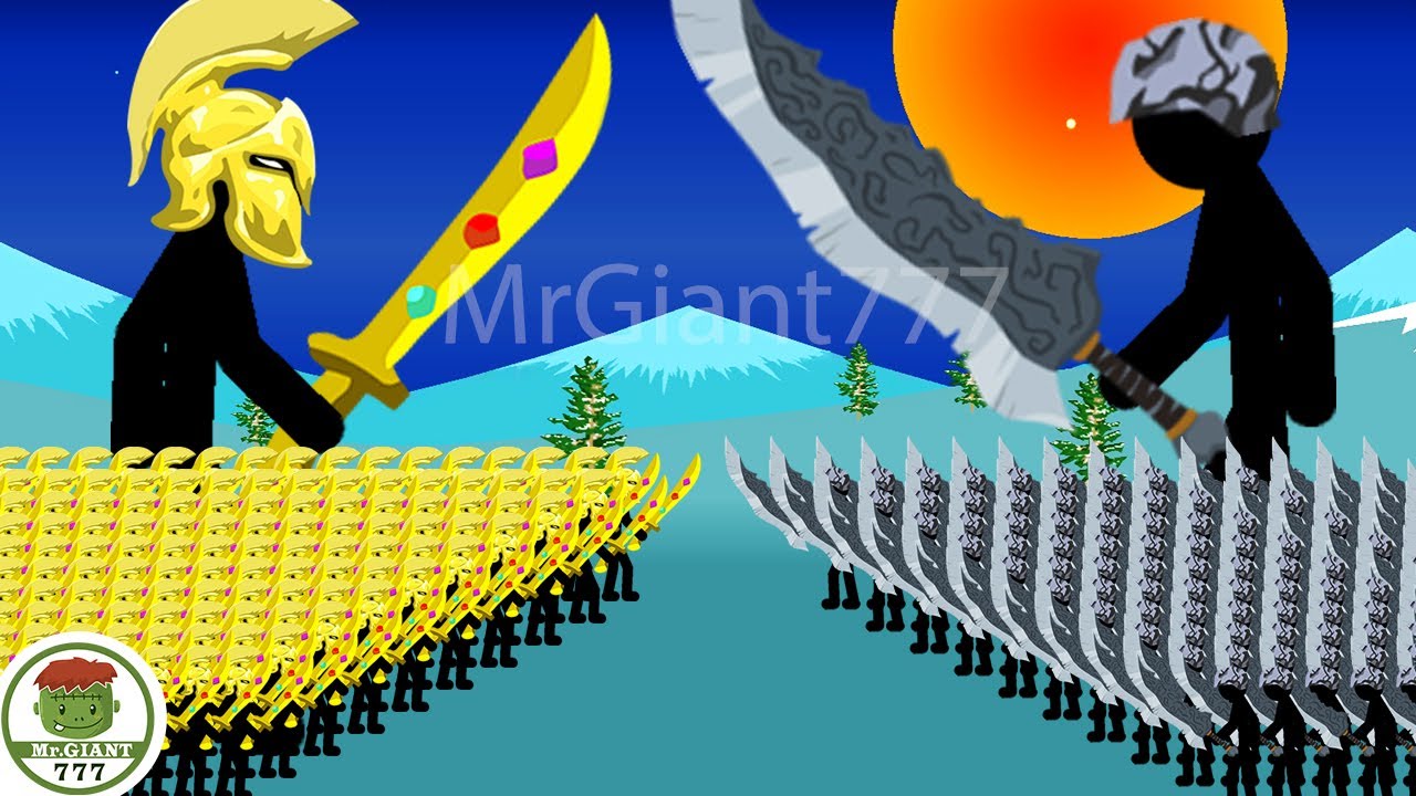 Фигурка золотого наёмника против наёмника Ксенофонта, финальный босс | Мод Stick War Legacy | MrG...