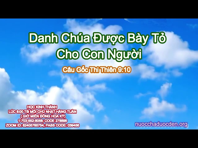 Danh Chúa Được Bày Tỏ Cho Con Người