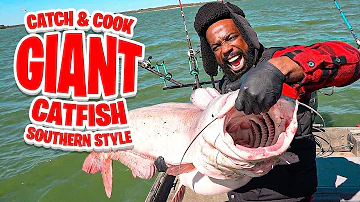 EXTREME Catch & Cook GIANT Catfish Southern Style!
