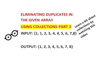 How To Remove Duplicates In Array Using Collections