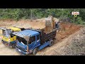 mini excavator loading dump truck