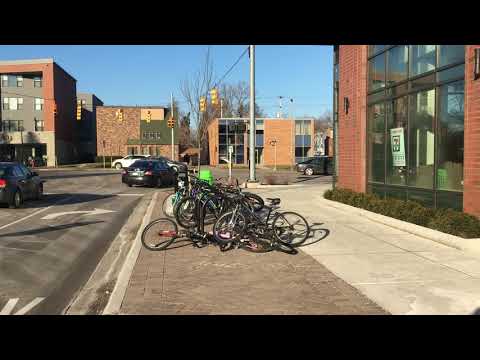 Bike Parking at The Hub in East Lansing Michigan