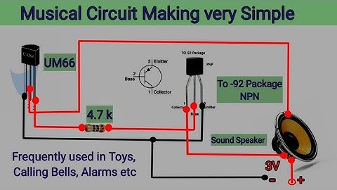 Musical Circuit making Very Simple. use IC UM66, NPN transistor, Sound Speaker 🔊, or Resistance 4.7k