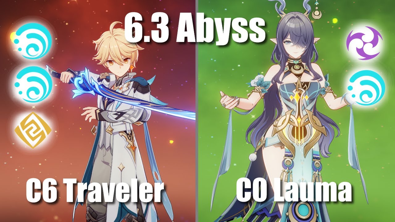 Traveler Vape and Lauma Lunar-Hyperbloom Trio | 6.3 Abyss (Genshin)