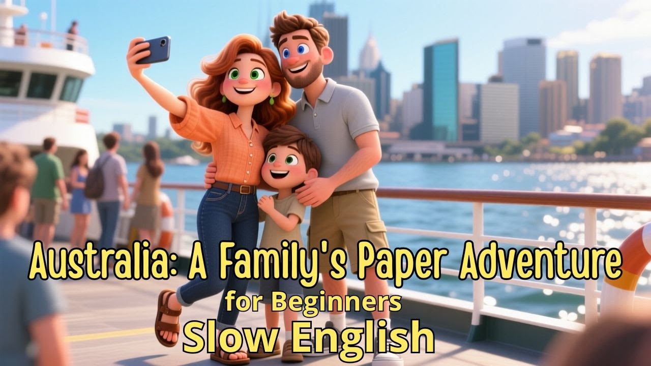 Изучайте английский язык: откройте для себя Австралию вместе с нашей 3D-картонной семьей!