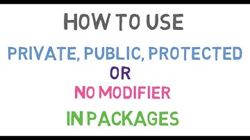 23 - Access Modifiers in Packages | When to use Private Public and Protected in Java