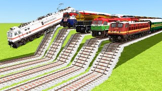 SUDDENLY THE FULL SPEED TRAIN FELL DOWN FROM HIGH PLACE RAILWAY TRACK🔺Train Simulator | TrainsFun