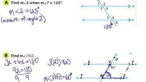 11.1 Parallel Lines Cut by a Transversal