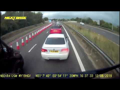 Shocking moment "reckless delivery man" forces his way in front of HGV