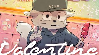 バレンタインの絵を描く