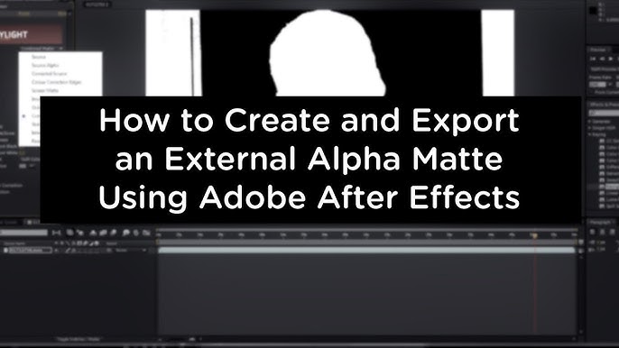 Exporting with Alpha Channels in After Effects