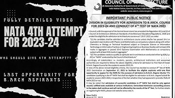 NATA 4TH ATTEMPT AND WHY? I TRUTH BEHIND IT! I BARCH2024 I BIGGEST UPDATE I LAST CHANCE TO APPEAR.