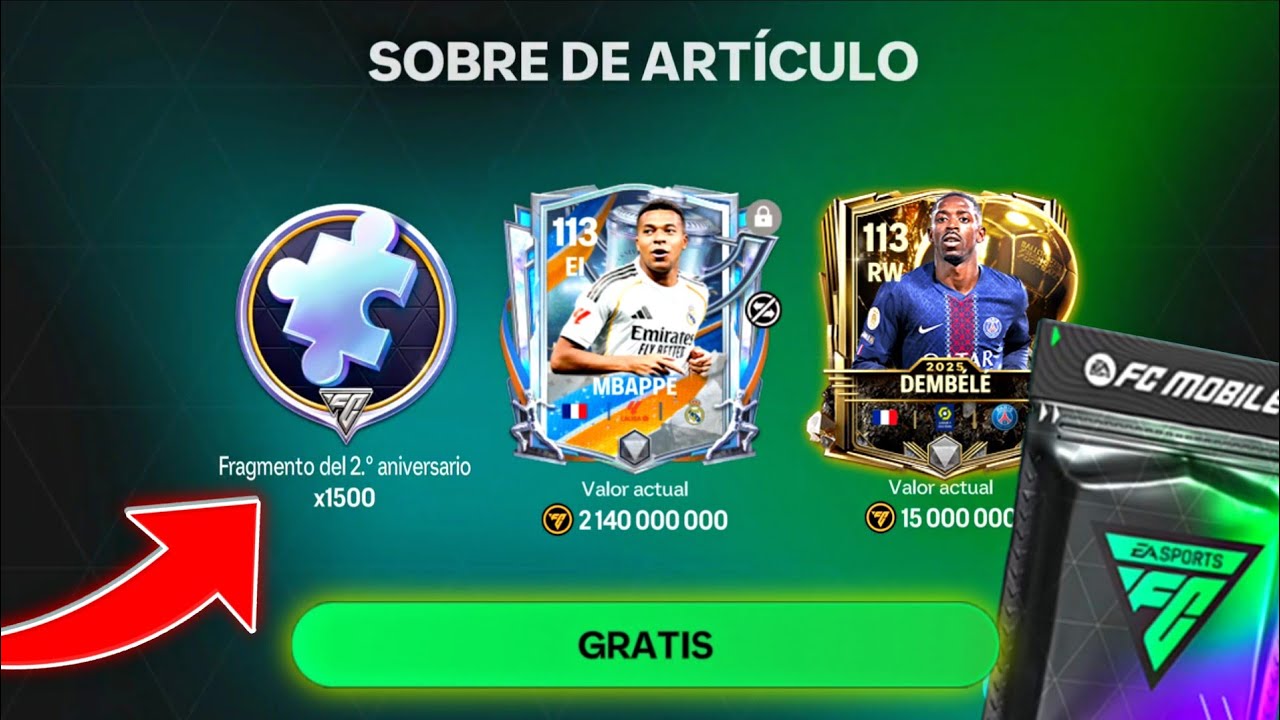 1.500 Fragmentos GRATIS con este TRUCO 🎁🤯 El MEJOR Sobre De la Historia 🔥 Fc Mobile 