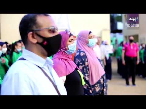 طابور الصباح وتحيه العلم من مدرسة الجيزة الإعدادية بنات