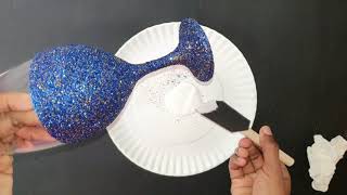 DIY HOW TO MAKE GLITTER WINE GLASS  Birthday Gift Idea with Rhinestones