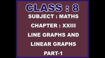 CLASS 8 MATH CHAPTER 23 PART 1 (LINE GRAPHS AND LINEAR GRAPHS)