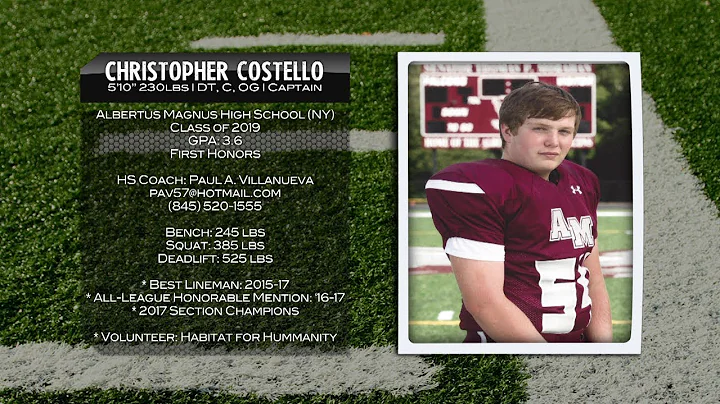 Christopher Costello 2017 Football Highlights | Al...