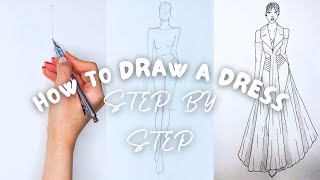 Drawing a dress made simple: Step-by-step fashion sketch tutorial