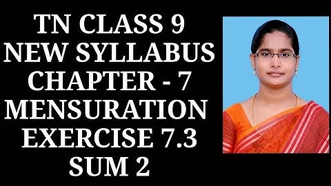 9th Maths Ch-7 Mensuration | Ex-7.3 (2nd sum) | Samacheer One plus One channel