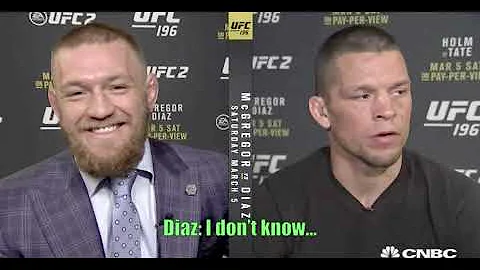 Conor McGregor clowning on Nate Diaz (money channel interview)