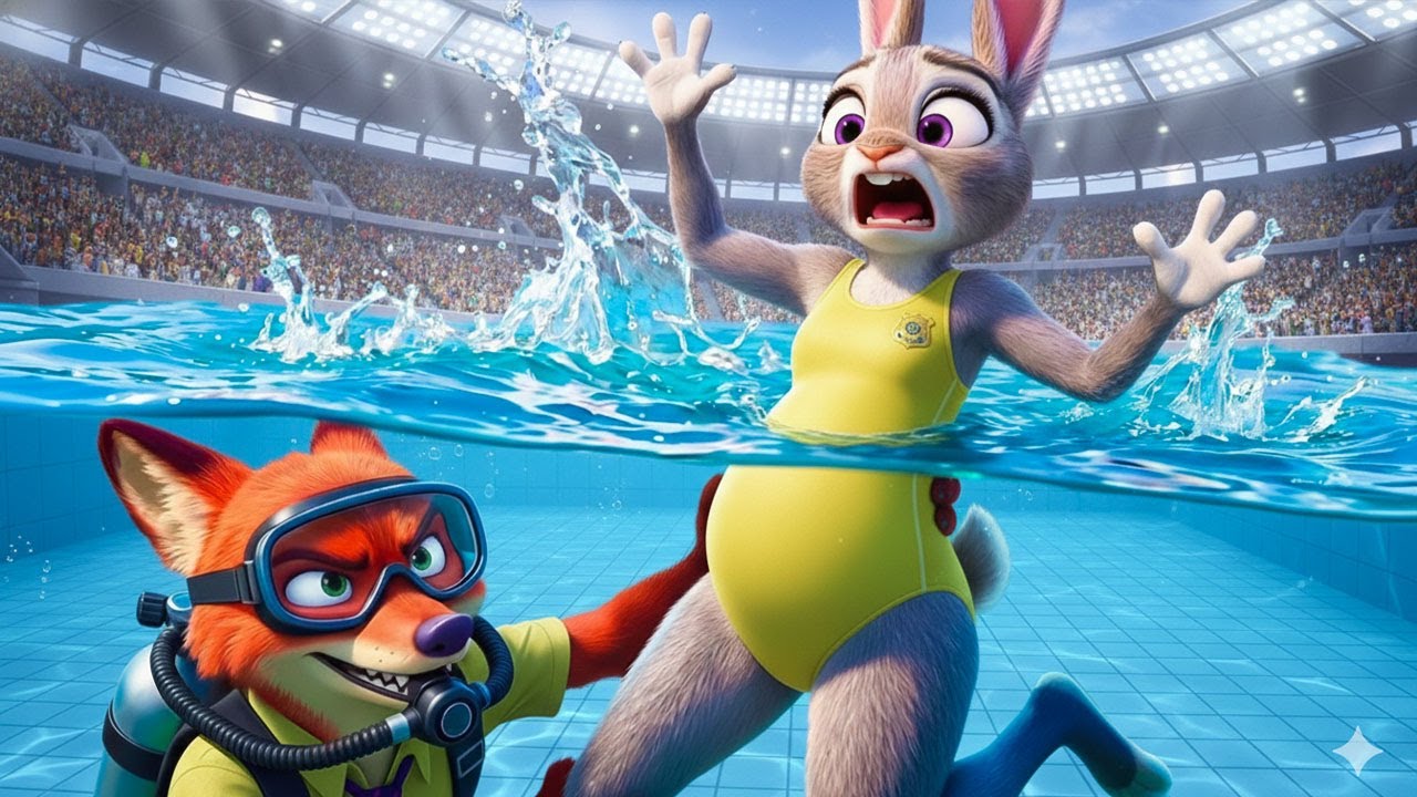 Zootopia 2 | Judy’s Big Swim Race – Nick Saves Her from Gazelle 🏆