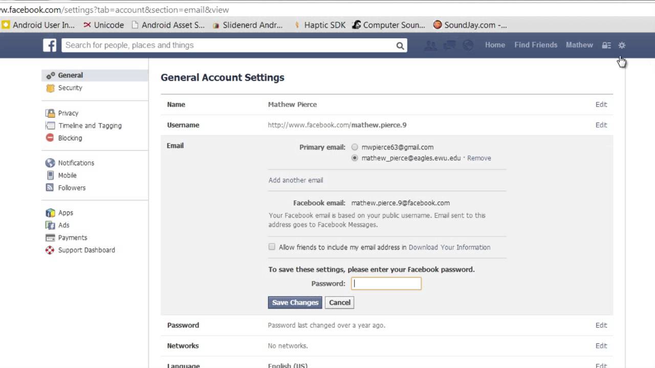 How to Remove an Email Address on Facebook Sign-In : Facebook Info