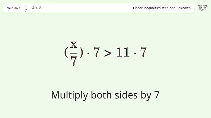 Solving Linear Inequalities: x/7-3 is Greater Than 8.