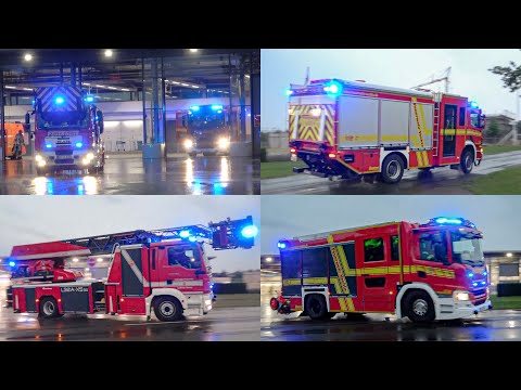 [FEU-2 nach Blitzeinschlag] HLF + DLK + LF + RW-L + GW-T | Feuerwehr Vechta | Einsatzfahrten