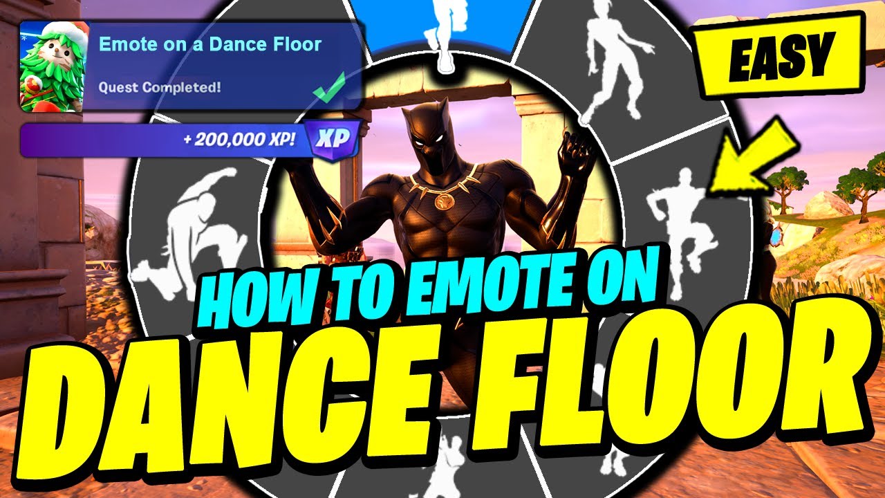 How to EASILY Emote on a Dance Floor Fortnite Winterfest Quest YouTube